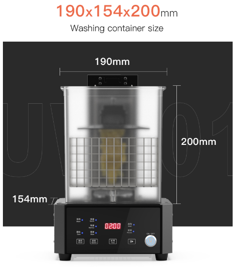 Creality Wash and Cure Station UW-01 2 in 1 Machine Resin 3D Printer UV  Curing Rotary Box Bucket for LCD/DLP/SLA Washing Size 7.48x6.06x7.87 inches