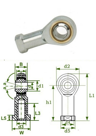 8 mm Rod End Bearing M8 x 1,25 mm Rod Ends Kugelgelenk weiblich  Rechtsgewinde 4 Stück : : Gewerbe, Industrie & Wissenschaft