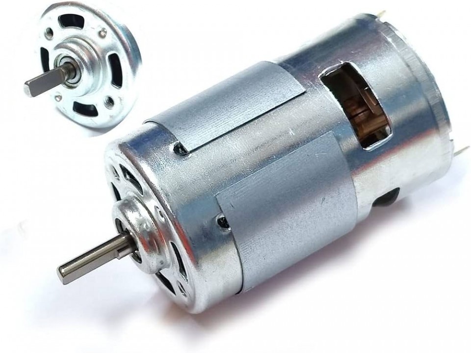  775 DC Motor 12V 775 High Power Electric Motor Brushless High  Torque Gearbox Motors 5mm Shaft Micro Replacement Motor Cylindrical  (13000-15000RPM) : Toys & Games