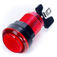 Arcade Push Button Illuminated - Red 33mm (Transparent)