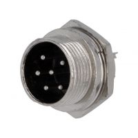 Microphone Connector Male 6-Pin - Panel Mount