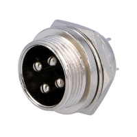 Microphone Connector Male 4-Pin - Panel Mount