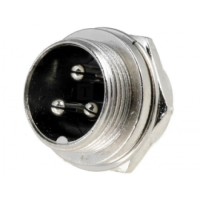 Microphone Connector Male 3-Pin - Panel Mount
