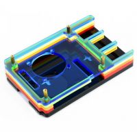 Waveshare Case for Raspberry Pi 4 with Cooling Fan Rainbow