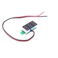 Panel Volt Meter 3.5-30V Two Wires - Red 0.28"