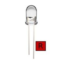 LED Διάφανο 5mm Κόκκινο - 15°