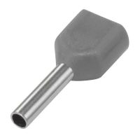 Bootlace Ferrule Insulated 2.5mm L8mm Double - Grey - Pack of 100