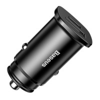 Baseus Τροφοδοτικό Αυτοκινήτου 5V 5A QC4.0 & USB-C - Μαύρο