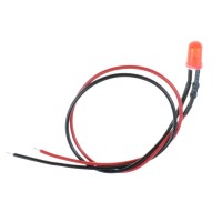 LED Diffused 5mm Κόκκινο (Prewired)