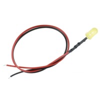 LED Diffused 5mm Κίτρινο (Prewired)