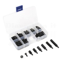 Standoff, Bolts & Nuts Assortment Kit M2.5 Black - 180pcs