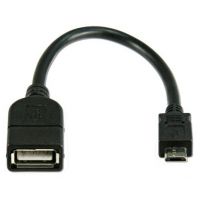 USB OTG Cable - Female A to Micro B - 4"