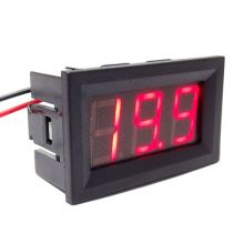 Panel Volt Meter 3.5 - 30V Two Wires - Red 0.56"