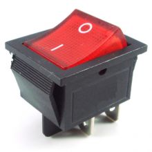 Rocker Switch ON-OFF DPST 16A/250VAC Red