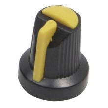 Knob 15x17mm Plastic 6mm - Yellow