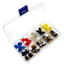 Tact Switch Assortment Kit 12x12x7.3mm 4pins with Caps - 25pcs