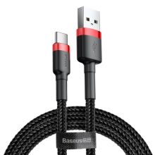 USB-A Cable Male to USB-C Male - 0.5m Red Braided