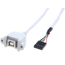 Panel Mount USB-B to 4-pin Female Header Cable - 1m