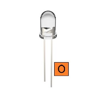 LED  Διάφανο 5mm Πορτοκαλί
