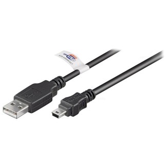 Καλώδιο USB 2.0 A σε USB B mini 1.8m Μαύρο