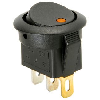 Rocker Switch - Round w/ Orange LED