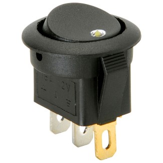 Rocker Switch - Round w/ White LED