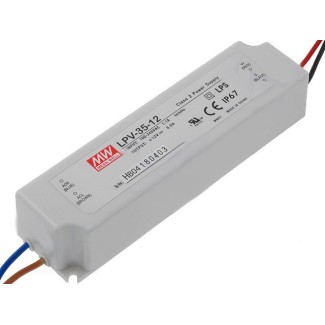 Τροφοδοτικό Led 12V 3A 36W IP67 MeanWell - LPV-35-12
