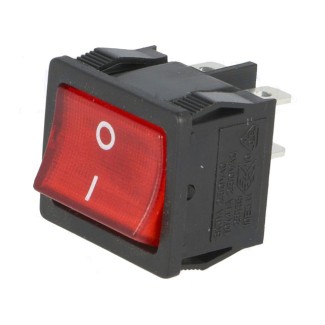 Rocker Switch ON-OFF DPST 6A/250VAC - with NEON LAMP