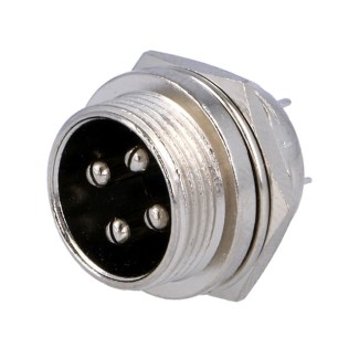 Microphone Connector Male 4-Pin - Panel Mount