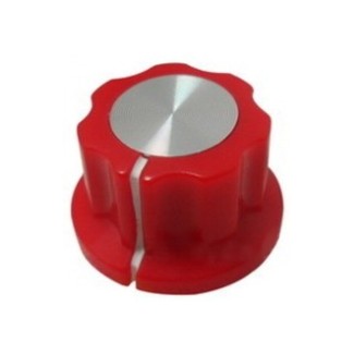 Potentiometer Knob 19x11mm - Red/Silver