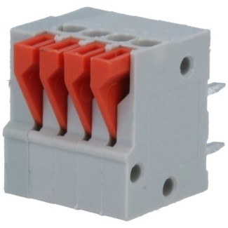 Spring Terminals - PCB Mount (4-Pin) 2.54mm Angled