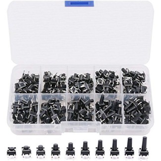 Tact Switch Assortment Kit 6x6mm 4pins - 200pcs