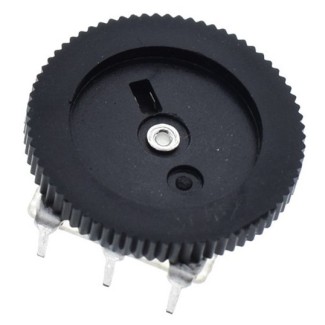 Volume Wheel Potentiometer B10Kohm Mono - Black