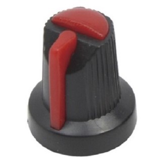 Knob 15x17mm Plastic 6mm - Red