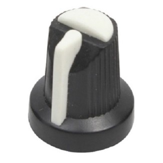Knob 15x17mm Plastic 6mm - White
