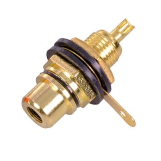 RCA Connector Female Black Gold Plated (Panel Mount)