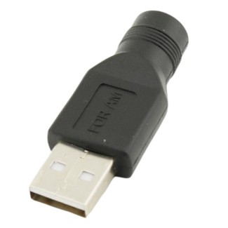 DC Power Adapter USB Female to 5.5x2.1mm Male