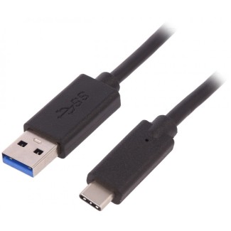 Καλώδιο USB A Αρσενικό σε C Αρσενικό - 1m Μαύρο