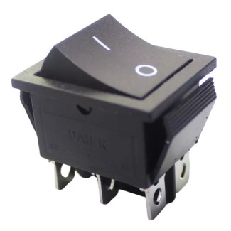 Rocker Switch ON-ON DPDT 15A/250VAC - Medium Black