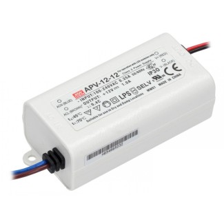 Τροφοδοτικό Led 12V 1A 12W IP42 MeanWell - APV-12-12
