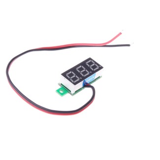 Panel Volt Meter 3.5-30V Two Wires - Red 0.28"