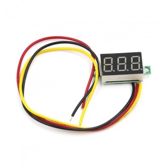 Βολτόμετρο DC 3.5-30V Τριών Καλωδίων - Κόκκινο 0.36"