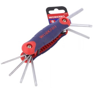 Torx Keys - Folding Set of 8 - TX9-TX40 - Workpro