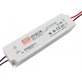 Τροφοδοτικό Led 24V 2.5A 60W IP67 MeanWell - LPV-60-24