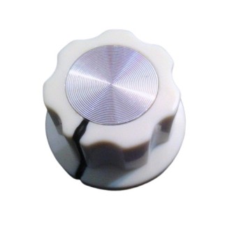 Potentiometer Knob 19x11mm - White/Silver