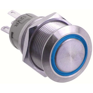 Metal Pushbutton - Latching (19mm, Blue)