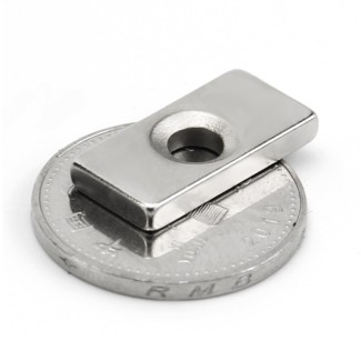 Block Magnet 1 Hole - 20x10x3mm - 1pc