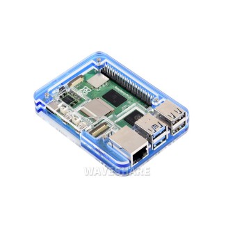 Acrylic Case for Raspberry Pi 5 - Clear/Blue