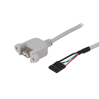 Panel Mount USB-A to 5-pin Female Header Cable