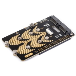Waveshare PCIe to 2-ch M.2 HAT+ 2230/2242/2260/2280 Adapter (B)